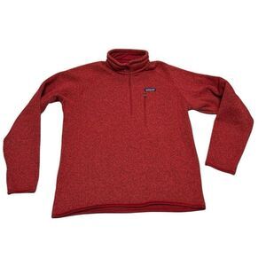 Patagonia Better Sweater Mens Medium Red Quarter Zip Hiking Fleece